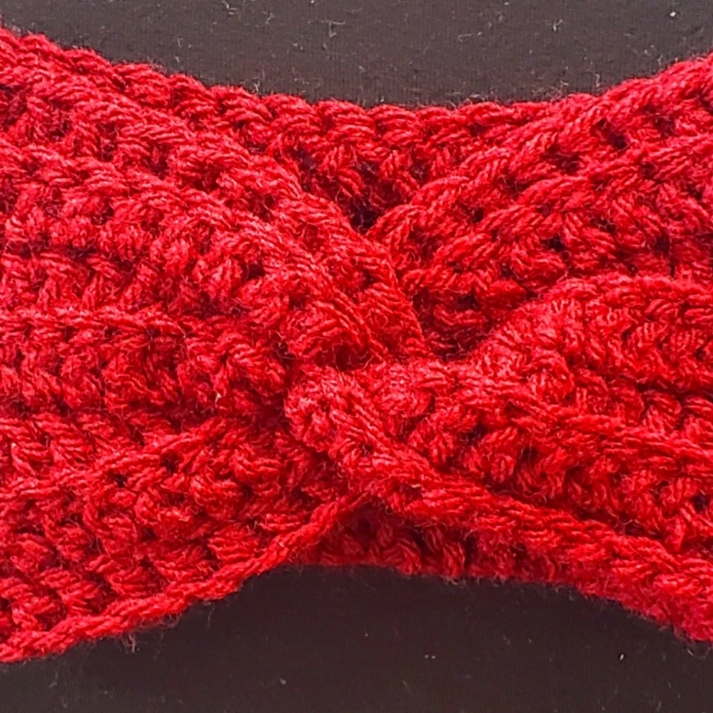 Red earwarmer headband for 0-3 mo's. Baby